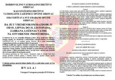 ORIOVAC: Odluka o zabrani spaljivanja biljnog i drugog otpada na otvorenom